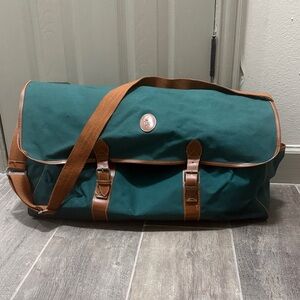 Vintage Ralph Lauren Green and Brown Men's travel Bag